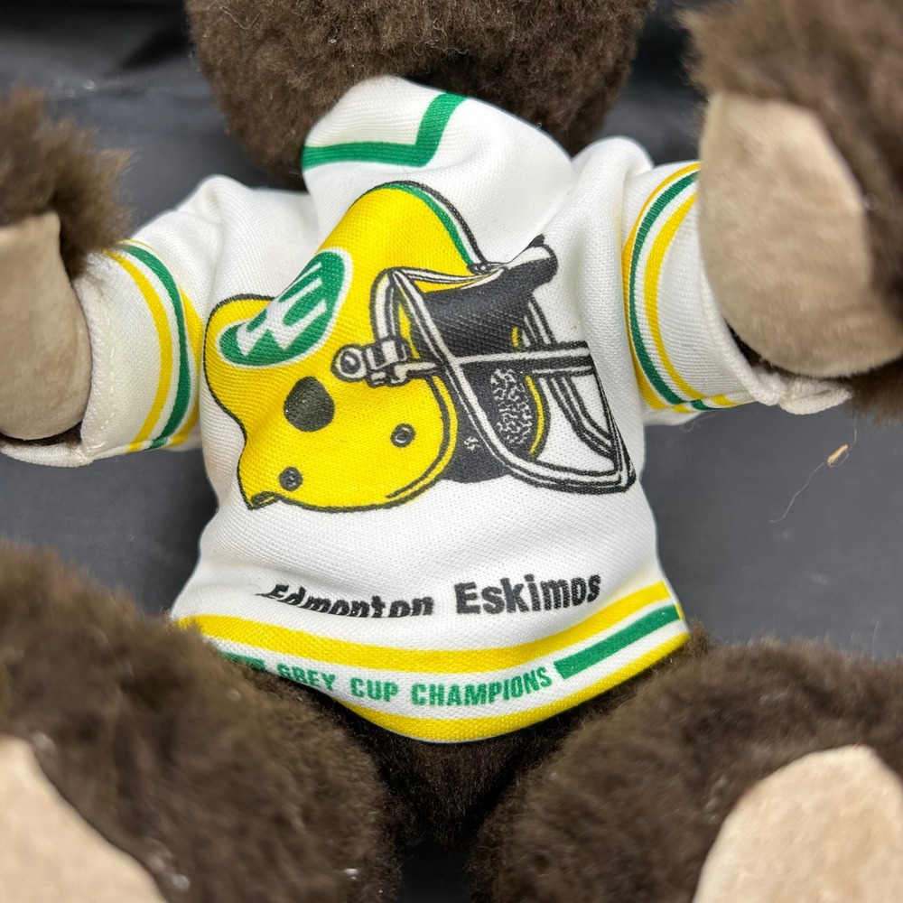 Vintage Edmonton Eskimos Grey Cup Champions Teddy Bear Plush CFL Football - Picture 2 of 6